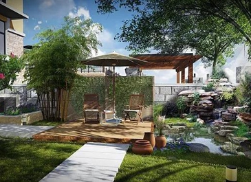 廣安農村自建別墅庭院施工案例